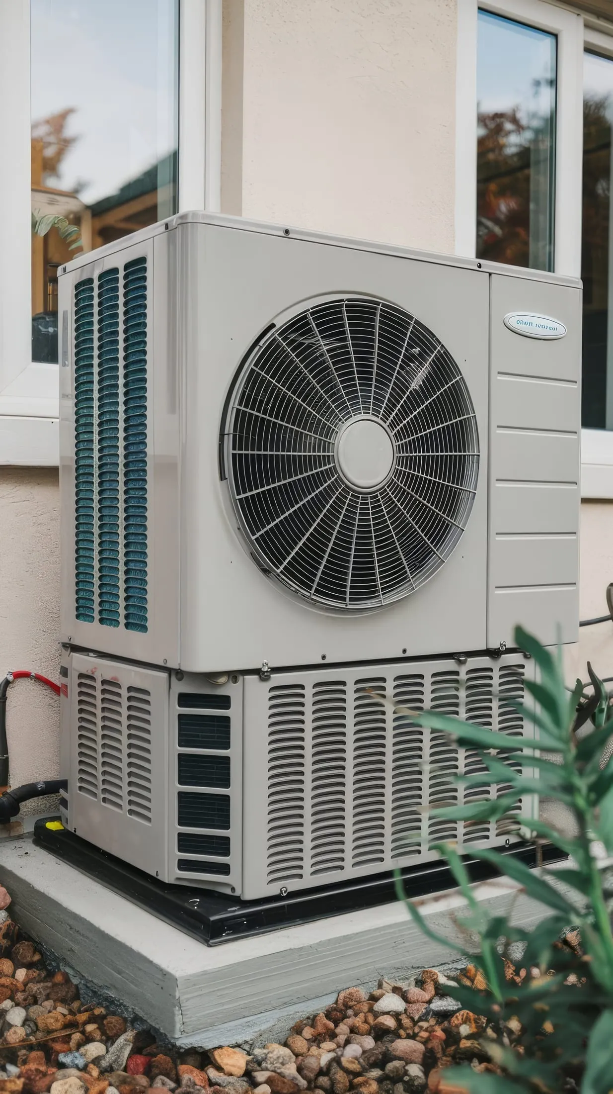 Unité extérieure de climatisation posée le long d'une façade